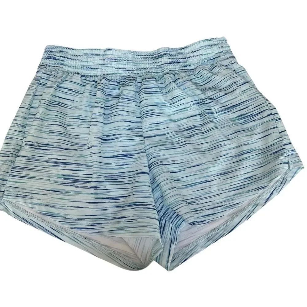DSG girls Mid Rise 3" Stride Run Shorts, cyan glass Space Dye, Size XL 16 NWT